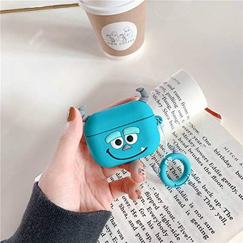 3 in 1 Compatible with Apple Airpods Pro(2nd/1st Generation) Protective Funny Cute Case Cover with Cleaner Kit & Keychain (Sully)...