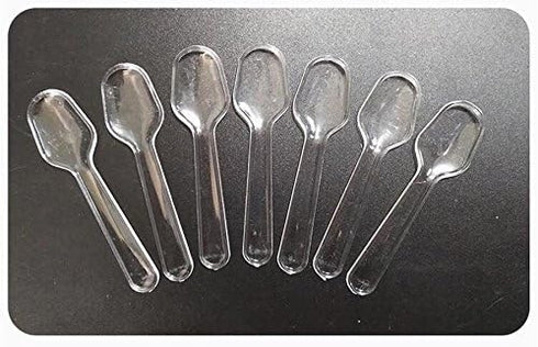 1Pack (500pcs) Disposable Clear Plastic Mini Spoon Best for Jelly/Pudding/Yogurt/Ice Cream/Desert/Cake/Appetizer...