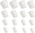 Medsuo16pcs Solid Rubber Stoppers, Laboratory Rubber Plug, Tapered Hole Bung for Pipe Tank Bottle Sealing, 8 Different Sizes (White)...