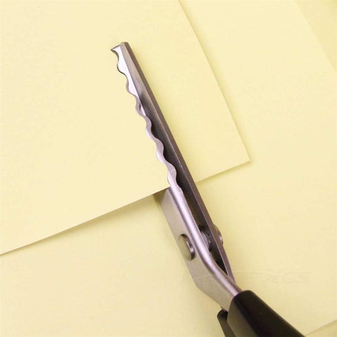 Fabric Pinking Shears Craft Scissors?Serrated Scalloped stainless Steel Handled Professional Sewing black Scissors, Scissors for Leather, Tailorin...