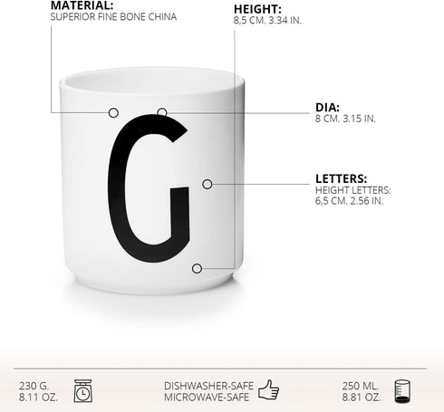 Design Letters Porcelain Coffee Cups (A-Z) | Monogram Mug | Fathers Day Gifts for Dad, Dad Gifts | Initial Coffee Mug | Initial Mug Designed in De...