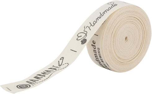 5 Yards Present Cotton Ribbon, 1.5cm Width Cotton Hand Made Fonts Ribbon Gift Present Package Supply Clothing Label for Craft Gift Wrapping Hair B...
