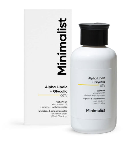 Minimalist 7% ALA & AHA Face Wash for Brightening, Exfoliating, Glow & Even Tone | With Vitamin B5 For Hydration & Glycolic Acid For Exfoliation |...