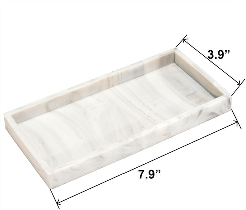 DNC Bathroom Tray for Counter, 2PC 7.9" Silicone Vanity Tray for Countertop, Kitchen Sink Soap Tray for Dish Holder Dispenser Toilet Tank Desk Org...