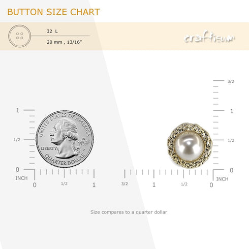 Swirl Flower Shape Faux Pearl Sewing Shank Buttons 20 Pcs - 20mm, 3/4"...