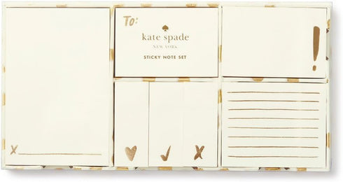Kate Spade New York Women's Sticky Note Set, Flamingo Dot Gold (176255)...