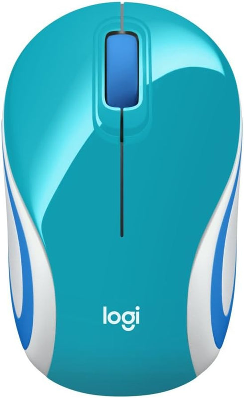 Logitech Wireless Mini Mouse M187 Ultra Portable,1000 DPI Optical Tracking, 3-Buttons, PC/Mac/Laptop - Bright Teal...