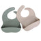 Ginbear Silicone Bibs for Babies, Waterproof Baby Feeding Bibs with Food Catcher Pocket, Adjustable Silicon Bibs for Toddlers (Dark Sage/Almond)...