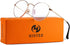 HJSTES Round Blue Light Glasses for Women Men Retro Circle Clear Lens Metal Frame Eyeglasses...