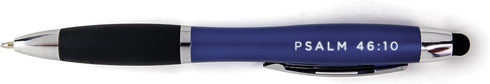 Light Up Scripture Pens With Stylus - Be Still And Know, Dark Blue Illuminated LED Ballpoint Pen With Black Ink, Bible Study Pens For Bible Journa...