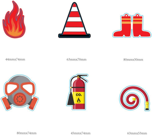 24 Pack Fireman Firefighter Cupcake Toppers Fire Truck Cupcake Toppers Fire Extinguishing Cupcake Toppers for Kids Adults Birthday Baby Shower Par...