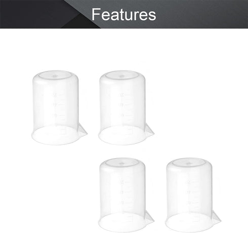Othmro Measuring Cups 100ml/3.38oz PP Plastic Graduated Beaker Transparent for Lab Kitchen Liquids 4pcs...