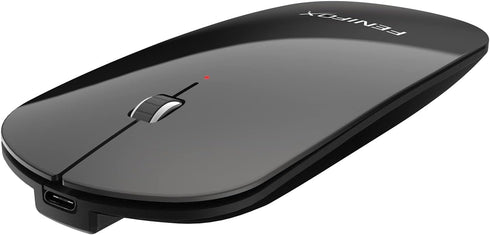 FENIFOX Bluetooth Mouse Slim Mini Whisper-Quiet Flat Portable Wireless Mice Rechargeable Compatible with Laptop,PC,Tablet Android Windows XP(Black...