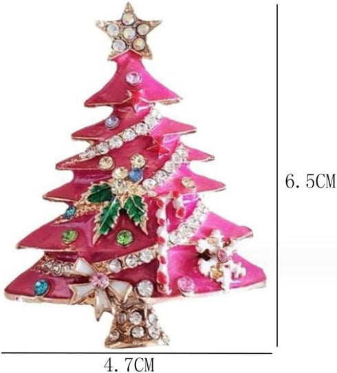Christmas Tree Brooch Pins For Women Cute Star Bow Snowflake Christmas Enamel Pin Holiday Christmas Tree Jewelry...