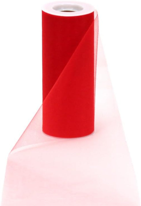 Offray Tulle Craft Ribbon, 6-Inch by 25-Yard Spool, Red...