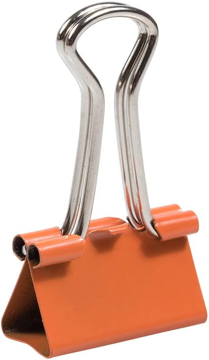 JAM PAPER Colorful Binder Clips - Small - 3/4 Inch (19 mm) - Orange Binderclips - 25/Pack...