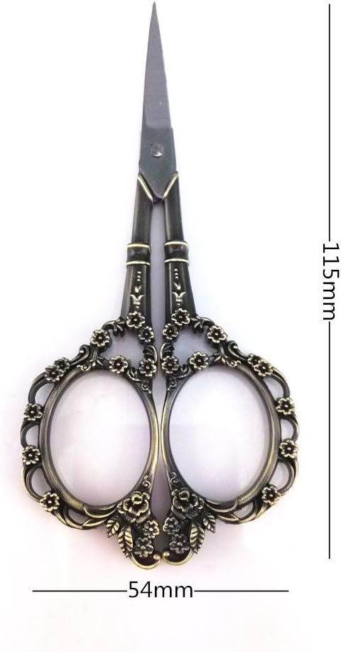 Yueton Vintage Europea Style Plum Blossom Needlework Embroidery Scissors (Bronze)...