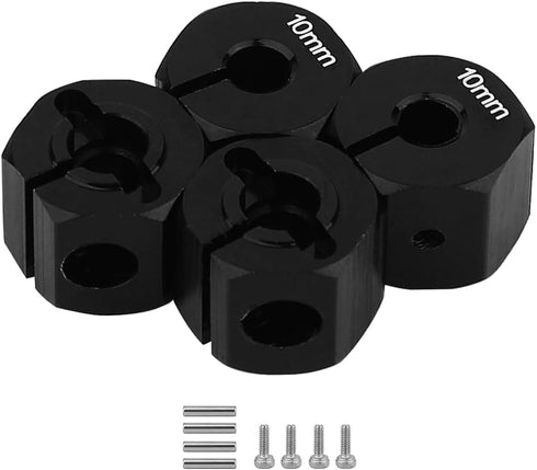 4Pcs Aluminum Alloy Wheel Hex Drive Adapter Hexagon 12mm with Pins for Axial SCX10 I II HSP HPI Tamiya CC01 1/10 RC Crawler Car Model Part (10mm B...