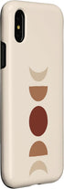 iPhone X/XS Phases of Moon Boho Beige Rust Red Burnt Orange Case...