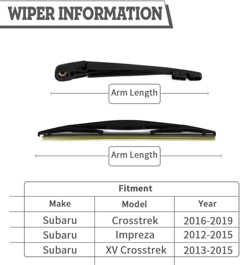 Rear Wiper Arm Blade Nut Set Replacement for Subaru Crosstrek 2013-2017, XV Crosstrek Impreza 2012-2015,Rear Wiper Cover Accessories Assembly,Back...
