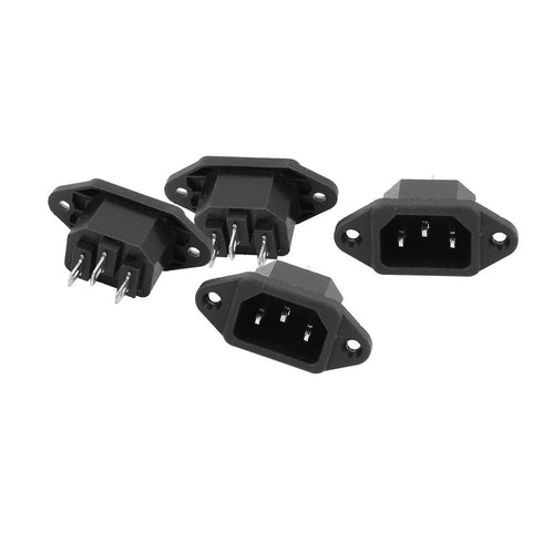 uxcell 4 Pcs AC 250V 10A IEC 320 C14 Panel Mount Plug Adapter Power Connector Socket...