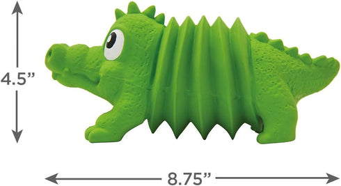 Outward Hound Accordionz Latex Rubber Squeaking Toy - Squeaky and Grunting Dog Toy, Alligator...