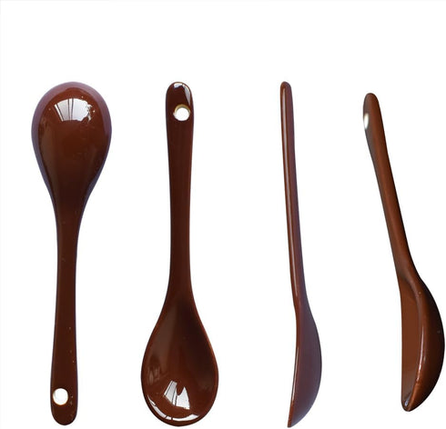2 Sets of 12 Color Porcelain Egg Spoons Ceramic Spoons 4.7 inch Coffee Dessert Yogurt Tea Milky Tea...