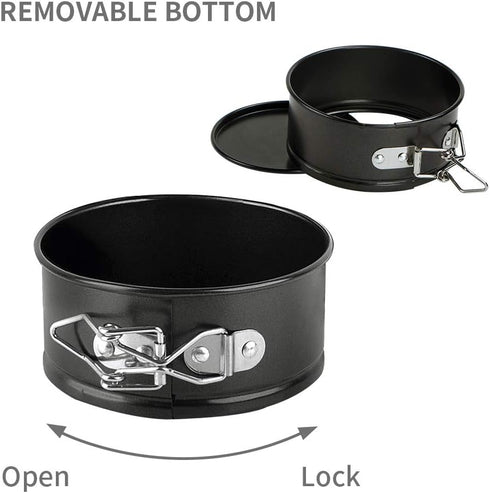 Webake 4.3 Inch Mini Springform Pan Set of 2 Pieces Cheesecake Pans with Removable Bottom Deep Dish Pans Round Cake Molds IP Accessories for Mini ...