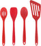 Silicone Kitchen Cooking Utensil Sets Nonstick Cooking Tools Heat Resistant Cookware Red...