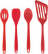 Silicone Kitchen Cooking Utensil Sets Nonstick Cooking Tools Heat Resistant Cookware Red...