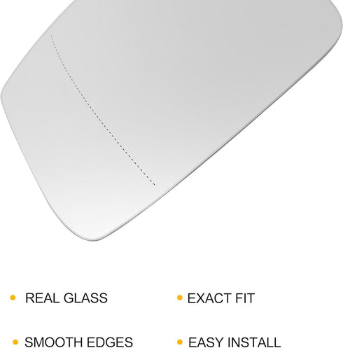 X AUTOHAUX Car Rearview Mirror Glass Replacement Left Driver Side Power Heated with Backing Plate for BMW F10 528i 550i 535i XDrive 2009-2017...