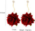 Denifery Boho Red Rose Earrings Rose Flower Dangle Drop Stud Earrings with Sparkly Crystal for Women Statement Jewelry Gifts...