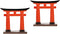 Toddmomy Japanese Torii Gate Statue, 2Pcs Japanese Mini Tori Gate Miniature Aquarium Torii Ornament Fish Tank Bonsai Landscape Decoration Zen Gard...
