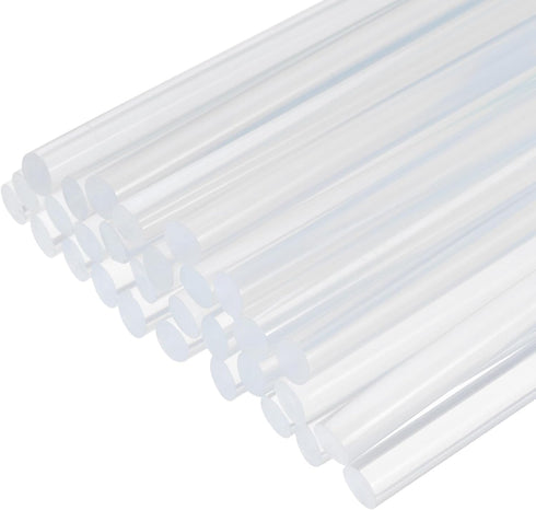 uxcell Mini Hot Glue Gun Sticks 10.6-inch x 0.27-inch Extremely Sticky Glue Sticks for Glue Gun, White Clear 30pcs...