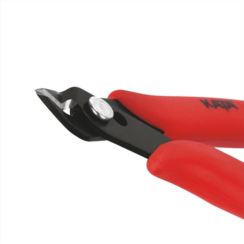KATA 5 Inch Micro Wire Cutters, Precision Mini Flush Cutters and Clean Cut Pliers for Electronics, Model, Jewelry, Model Kits, Red...
