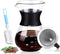 Pour Over Coffee Maker, Portable Drip Coffee Brewer with Reusable Stainless Steel Conical Filter, Glass Carafe Pot with Silicone Protective Cover ...