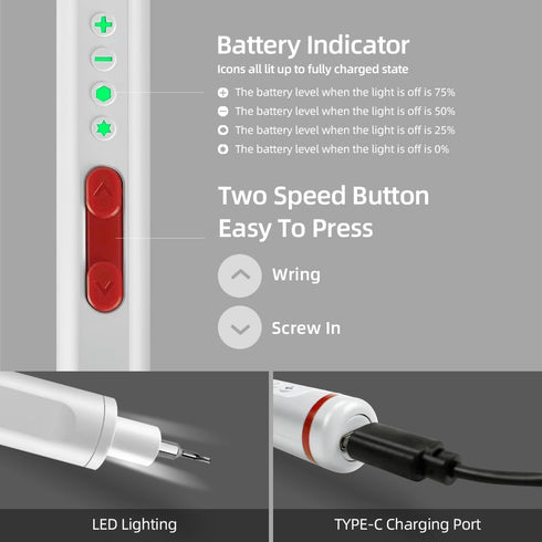 Mini electric screwdriver set,22-in-1 power screwdriver cordless rechargeable with LED light,20 S2 magnetic Bits set,Small repair tool for Phones,...