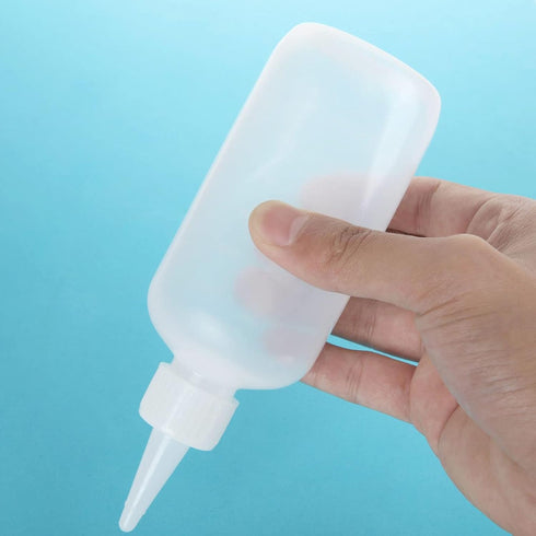 24 Pack 6oz Plastic Squeeze Bottles with Red Tip Caps and Measurement, Leak Proof Refillable Plastic Squeeze Condiment Bottles Container for BBQ, ...
