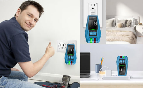 Tilswall W140 Outlet Tester with Color LCD Display, Receptacle Tester for Standard 3-Wire 120V Electrical Receptacles, Detects Common Wiring Probl...