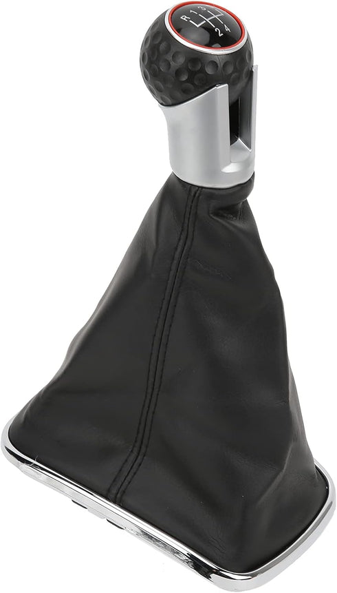 Gear Shift Knob Kit, 5 Speed / 6 Speed Gear Shift Knob Gear Shift Stick Knob Gaiter Boot Dust Cover Replacement for Mk4 Bora 1999?2004(5 gears) Ge...