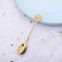 10 pcs Gold Four-Leaf Clover Stainless Steel Spoon Set, Unique Design for Coffee, Tea, Desserts, Ice Cream 4.7inch...