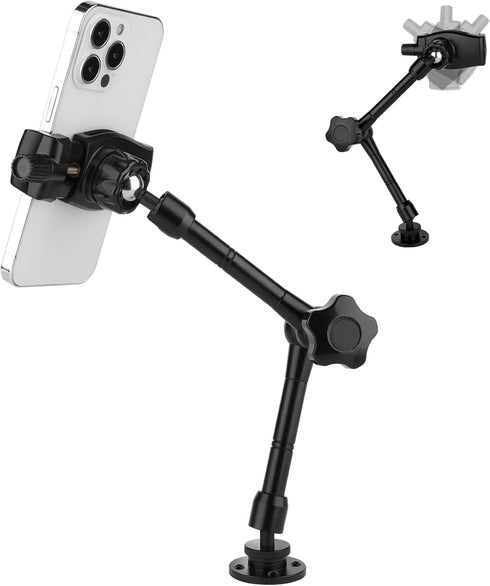 Truck Phone Stand 10" Length Arm for 3.5~7.5" iPhone/HTC/LG/Nexus/Huawei/Smartphones,Fit for Truck/Car/Vehicles/Boat,Multi-Angle Adjustable Alumin...