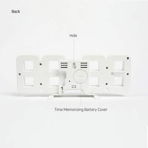 mooas 3D Pure Mini White LED Clock, Multi-Function LED Clock (Calendar, Alarm, Temperature) (8.5" White Table Alarm Clock)...