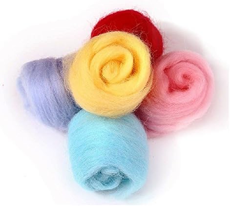 MOMODA BAODLON 50 Colors Fibre Wool Yarn Roving for Needle Felting Hand Spinning DIY Craft Materials...