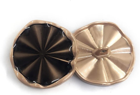 20 pcs Coffee Translucent Resin Metal Lotus Leaf Sewing Coats Shank Buttons -25mm -1"...