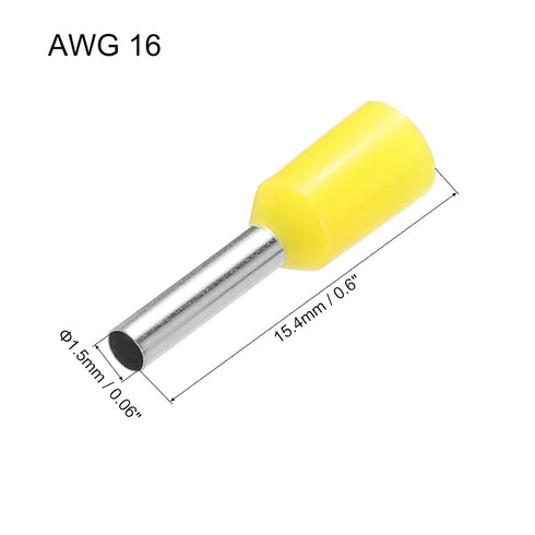 uxcell 2000 Pcs Insulated Ferrule Wire Connector Electrical Crimp Terminal 16 AWG for Electrical Projects Yellow...