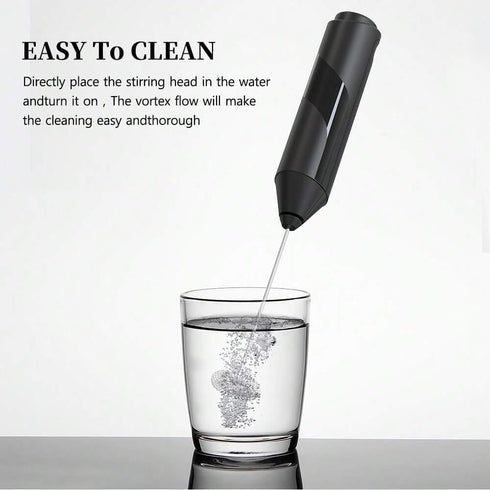 Electric Milk Frother Handheld Battery Operated Foam Maker Mini Whisk Drink Mixer for Coffee Frappe Cappuccino Latte Matcha Hot Chocolate Black...