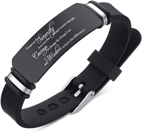 VNOX Religious Inspirational Bible Quote Personalized Silicone Watch Bands Bracelet Adjustable Motivational Encouragement ID Bracelets for Men Boy...