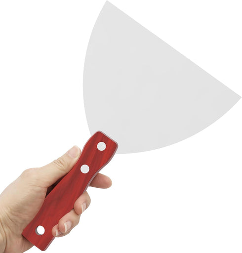 Putty Knife, 6 Inch Stainless Steel Scraper Tool, Wooden Handle Metal Spackle Knives for Drywall, Decals, Wall Paper, Floor Tile, Patching, Painti...