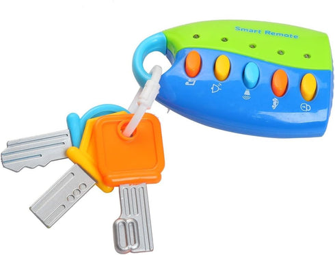 Musical Smart Remote Car Key Toy with Sound and Light for Baby, Kids and Toddlers (Not Included Batteries) (Blue)…...